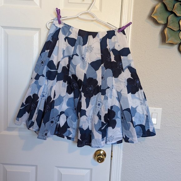 Talbots Dresses & Skirts - Roman Holiday! Swishy Full 100% Cotton Floral Print SKIRT!  Y2K Vintage | 12 EUC